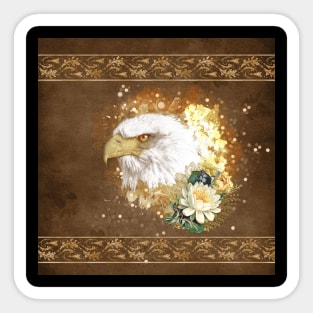 Wonderful eagle with flowers Sticker